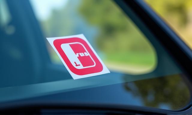 Schweizer Autobahnvignette auf Windschutzscheibe eines Autos